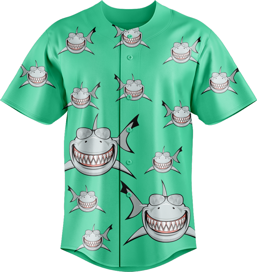 Snazzy Shark Baseball Jerseys
