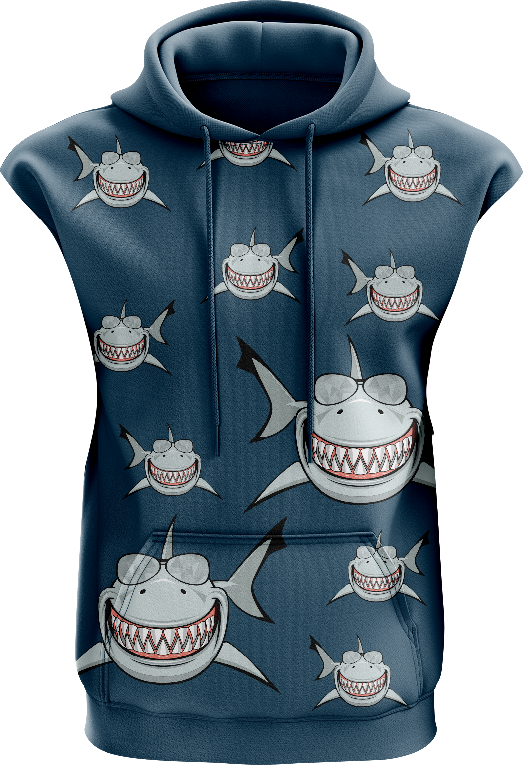 Snazzy Shark Sleeveless Hoodie
