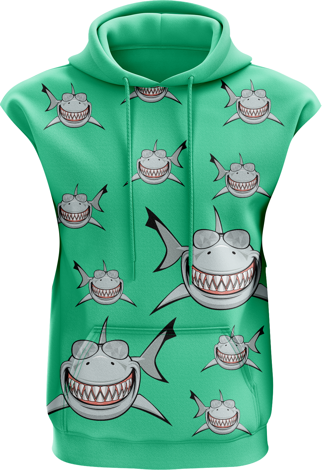Snazzy Shark Sleeveless Hoodie