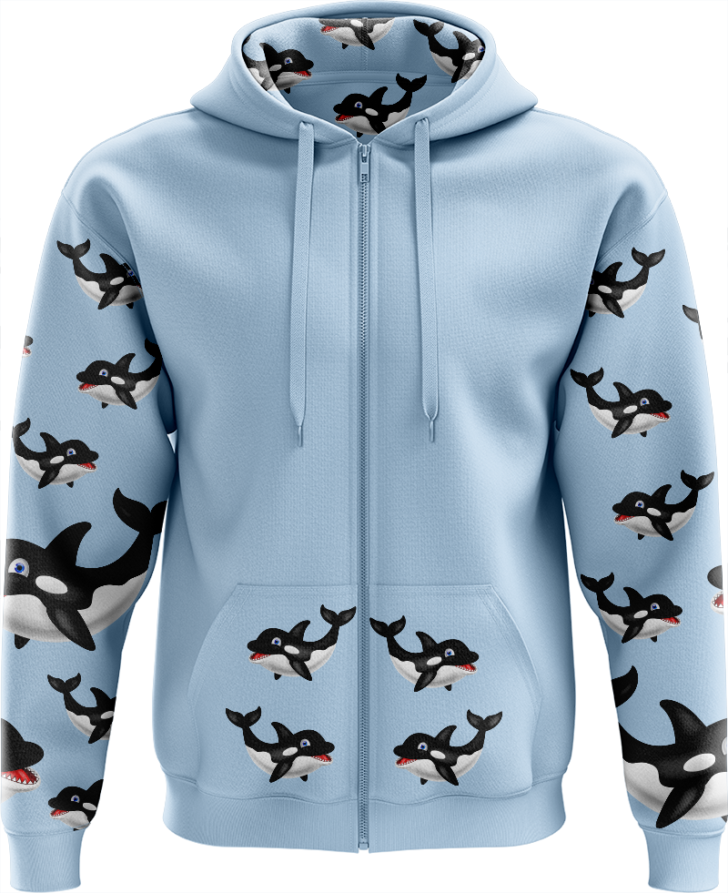 Orca Whale Full Zip Hoodies Jacket
