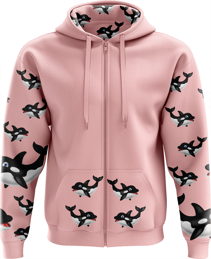 Orca Whale Full Zip Hoodies Jacket