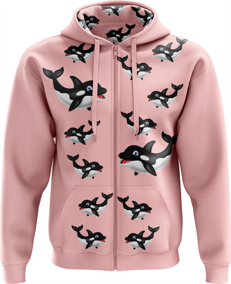 Orca Whale Full Zip Hoodies Jacket