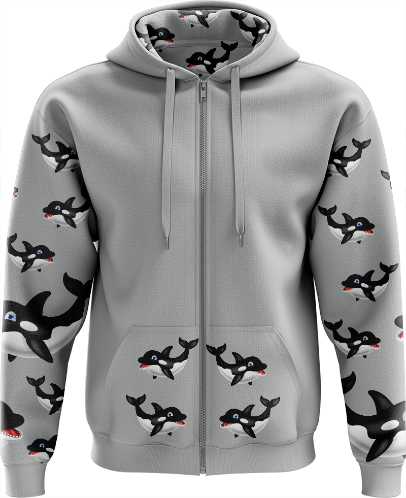 Orca Whale Full Zip Hoodies Jacket