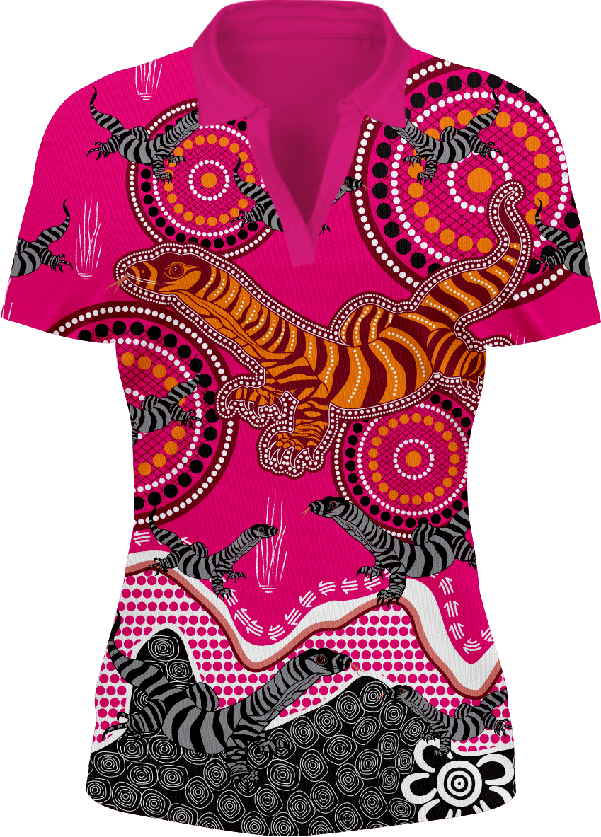 Indigenous Goanna Women's Polo