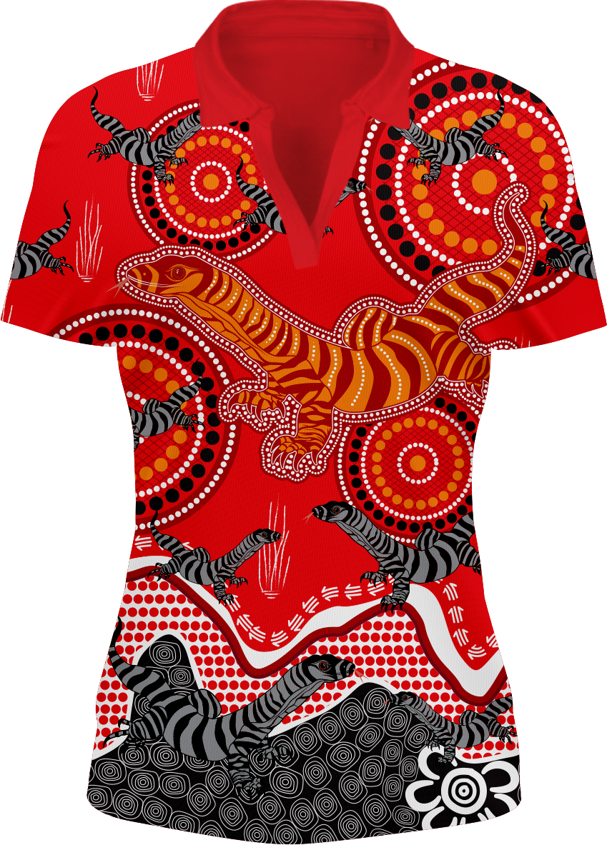 Indigenous Goanna Women's Polo