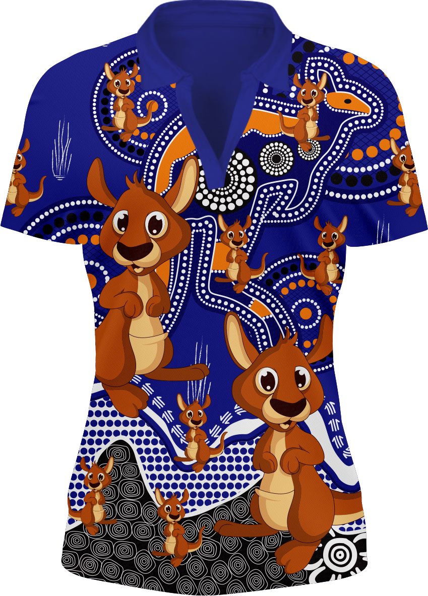 Kanga Indigenous Design Ladie's Short Sleeve Polo