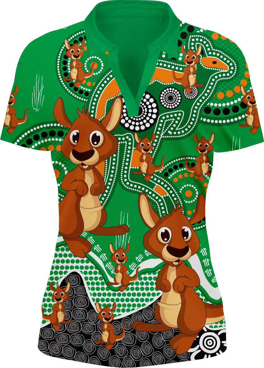Kanga Indigenous Design Ladie's Short Sleeve Polo