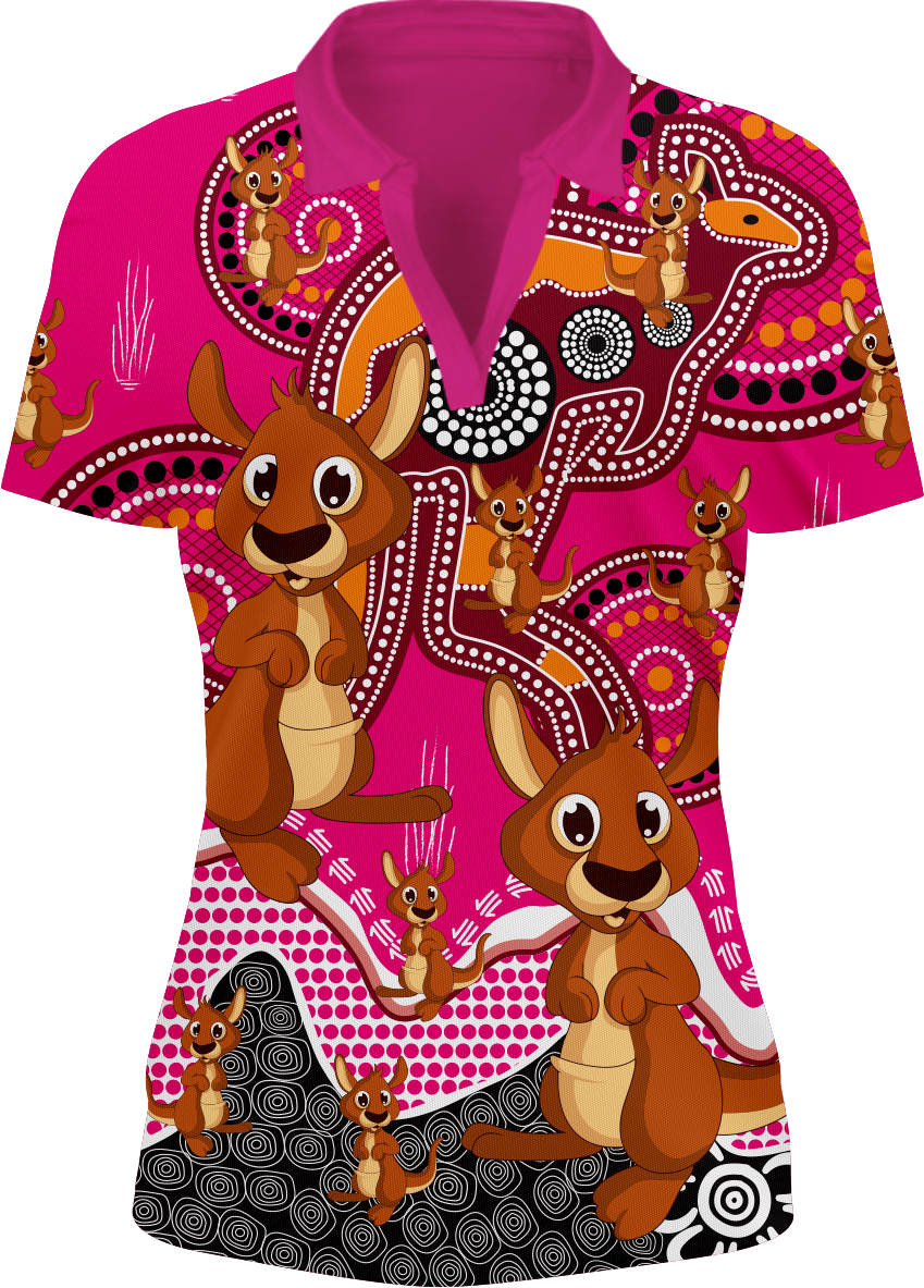 Kanga Indigenous Design Ladie's Short Sleeve Polo