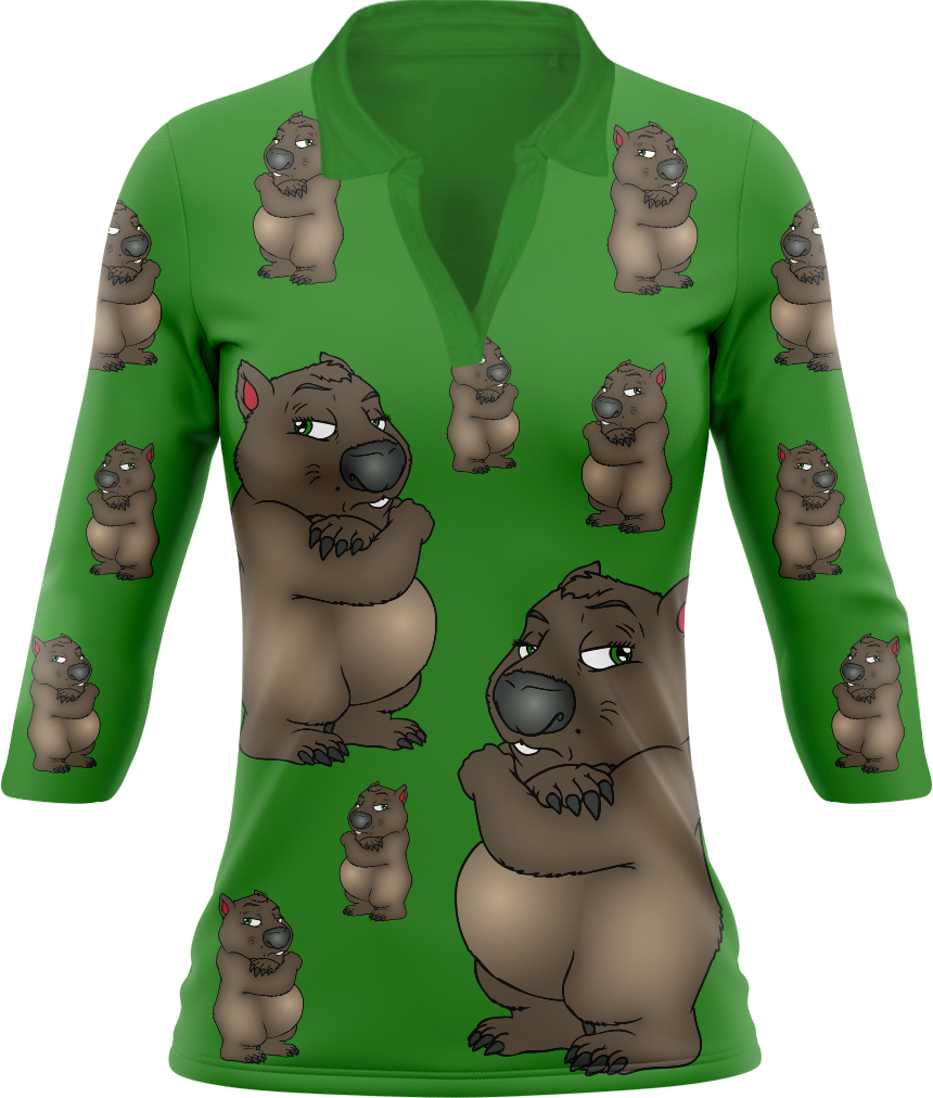 Wally Wombat print Women's Polo