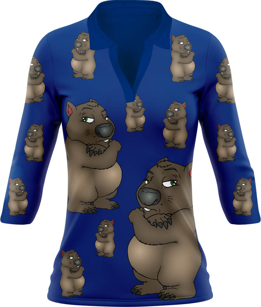 Wally Wombat print Women's Polo
