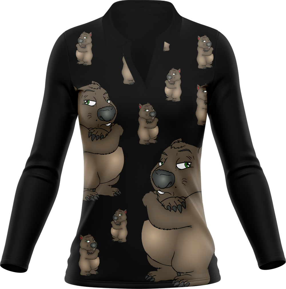 Wally Wombat print Women's Polo