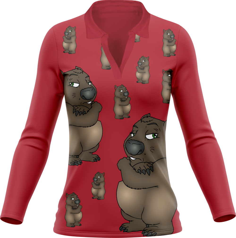 Wally Wombat print Women's Polo
