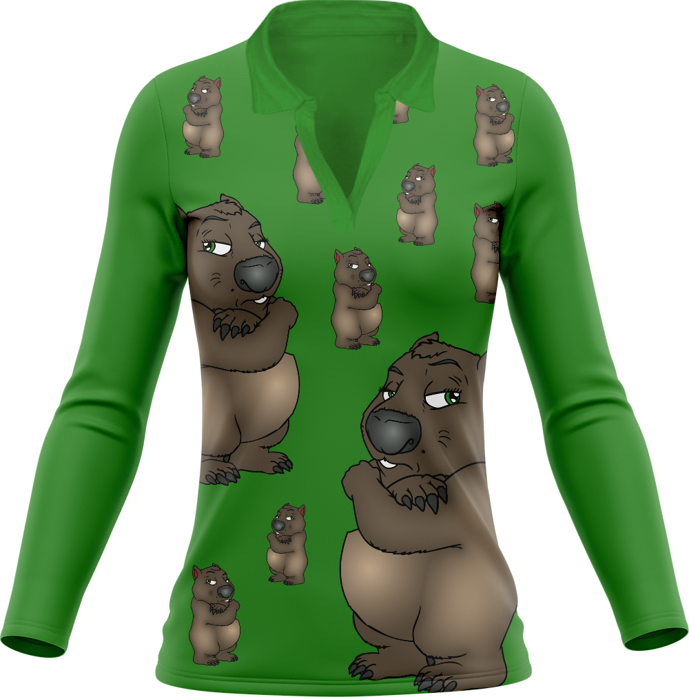 Wally Wombat print Women's Polo