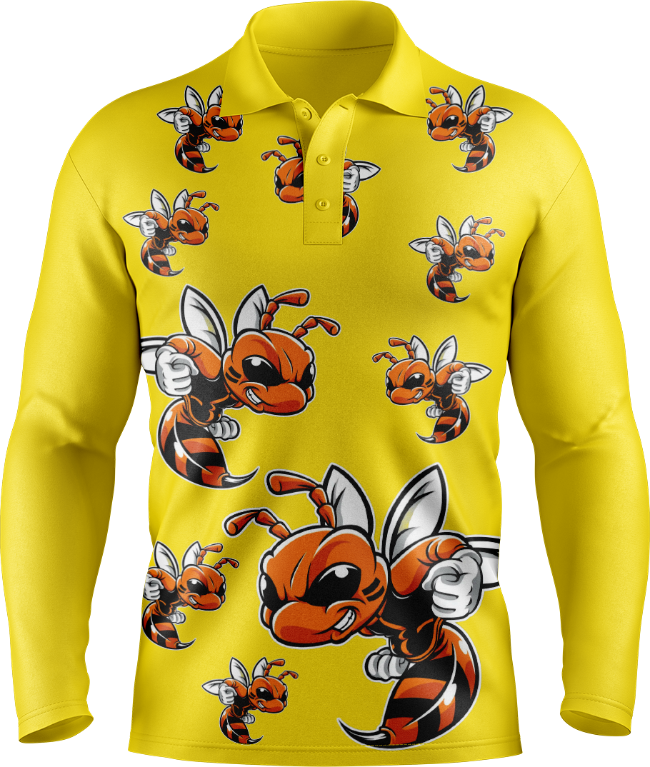 Chinchilla Wasp Long Sleeve Polo