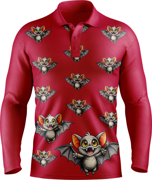 Chinchilla Bat Long Sleeve Polo