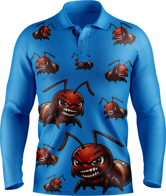 Chinchilla Ants Long Sleeve Polo