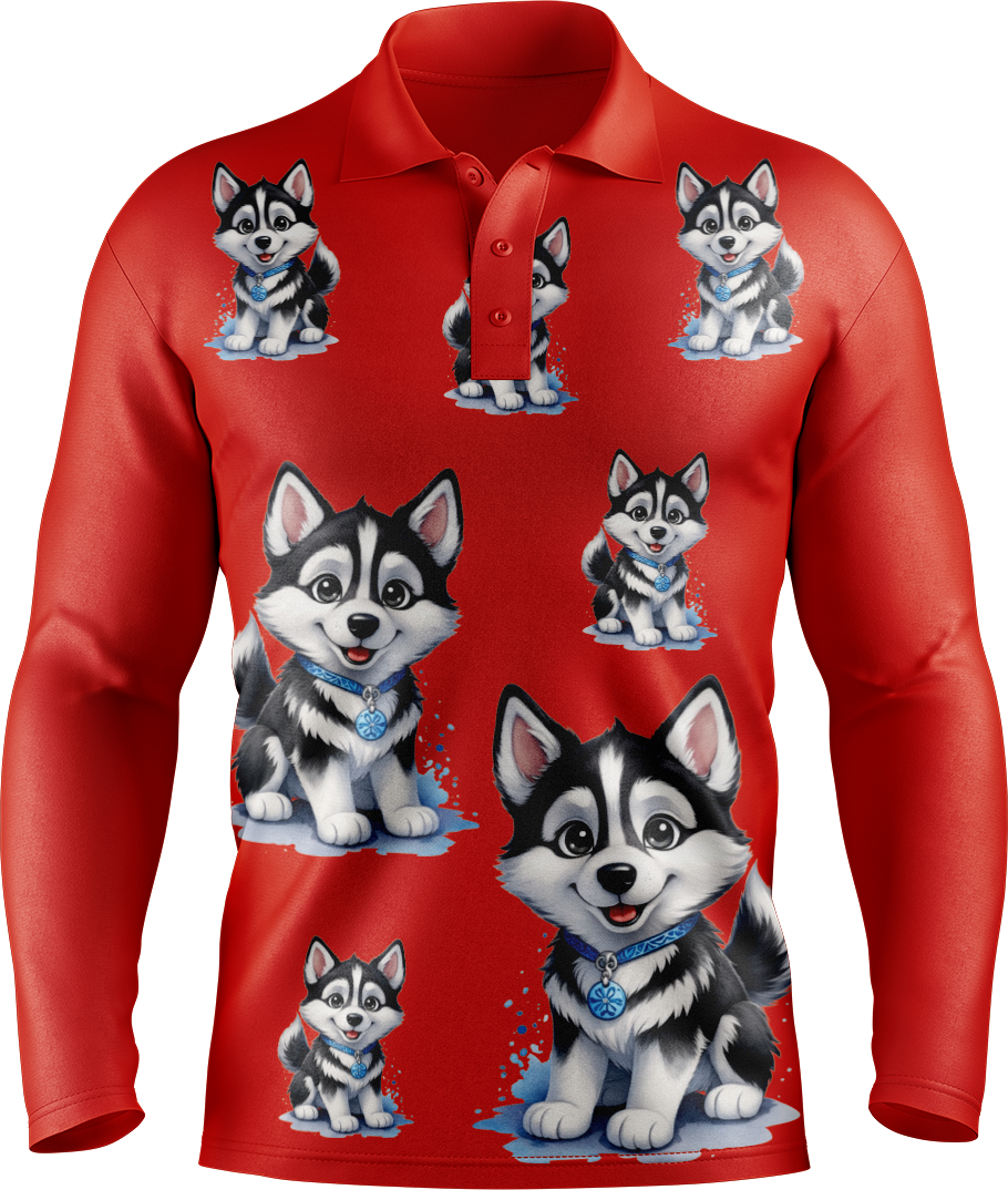 Hero Husky Men's Long Sleeve Polo