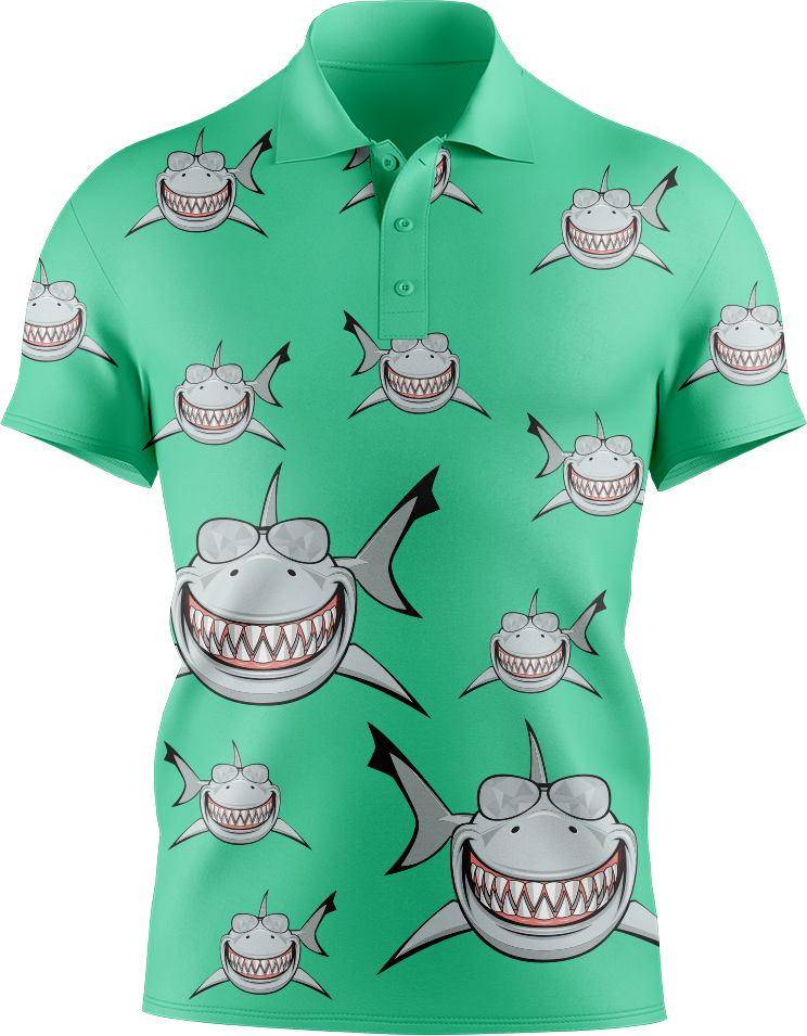Snazzy Shark Men's Short Sleeve Polo