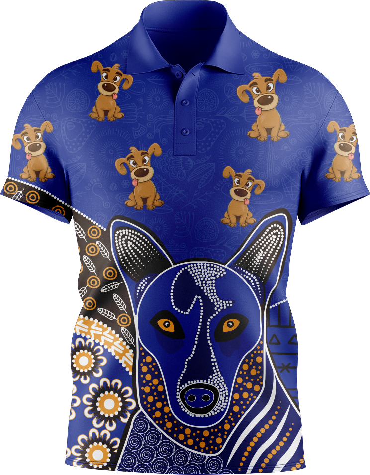 Goofy Woofy Indigenous Design Men's Short Sleeve Polo
