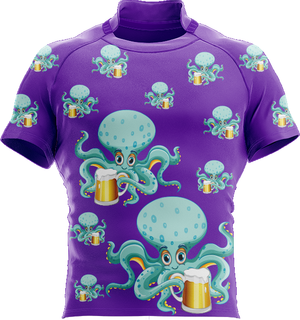 Octopus With Beer Rugby Jersey