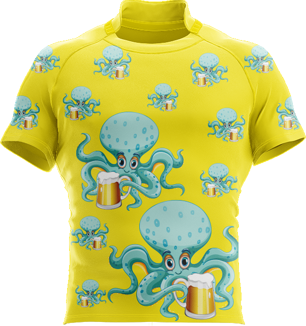 Octopus With Beer Rugby Jersey