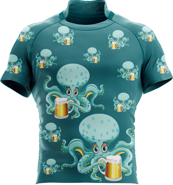Octopus With Beer Rugby Jersey