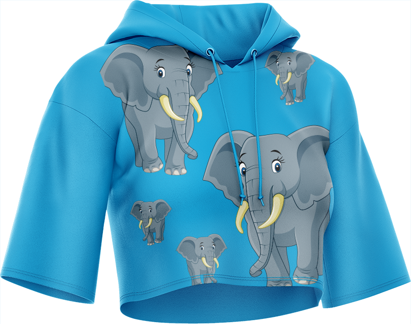 Ellie Elephant Crop hoodies