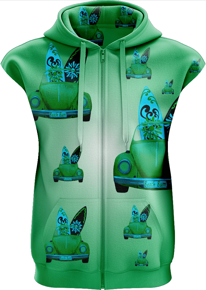 Beach Bum Full Zip Sleeveless Hoodie Jackets - fungear.com.au