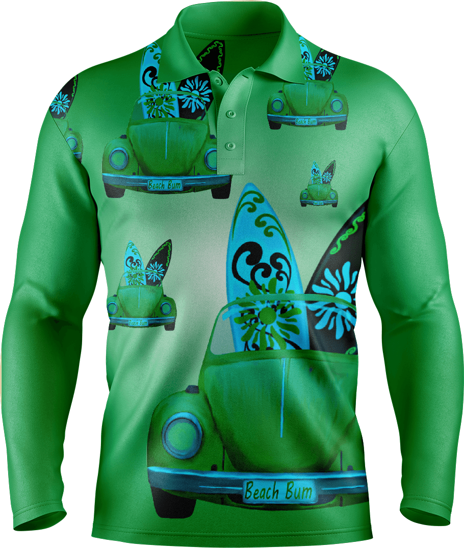 Beach Bum Men's Polo. Long or Short Sleeve - fungear.com.au