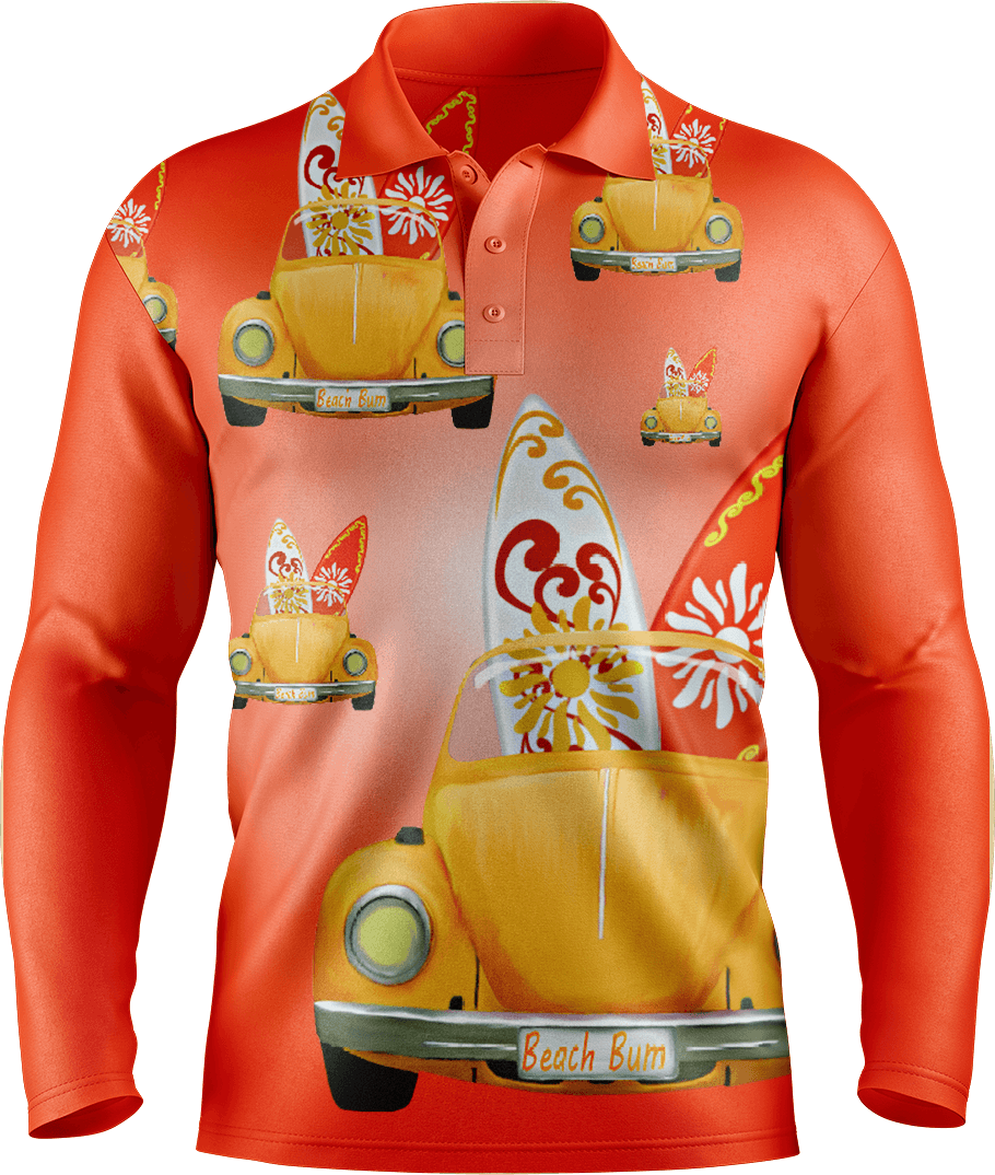 Beach Bum Men's Polo. Long or Short Sleeve - fungear.com.au