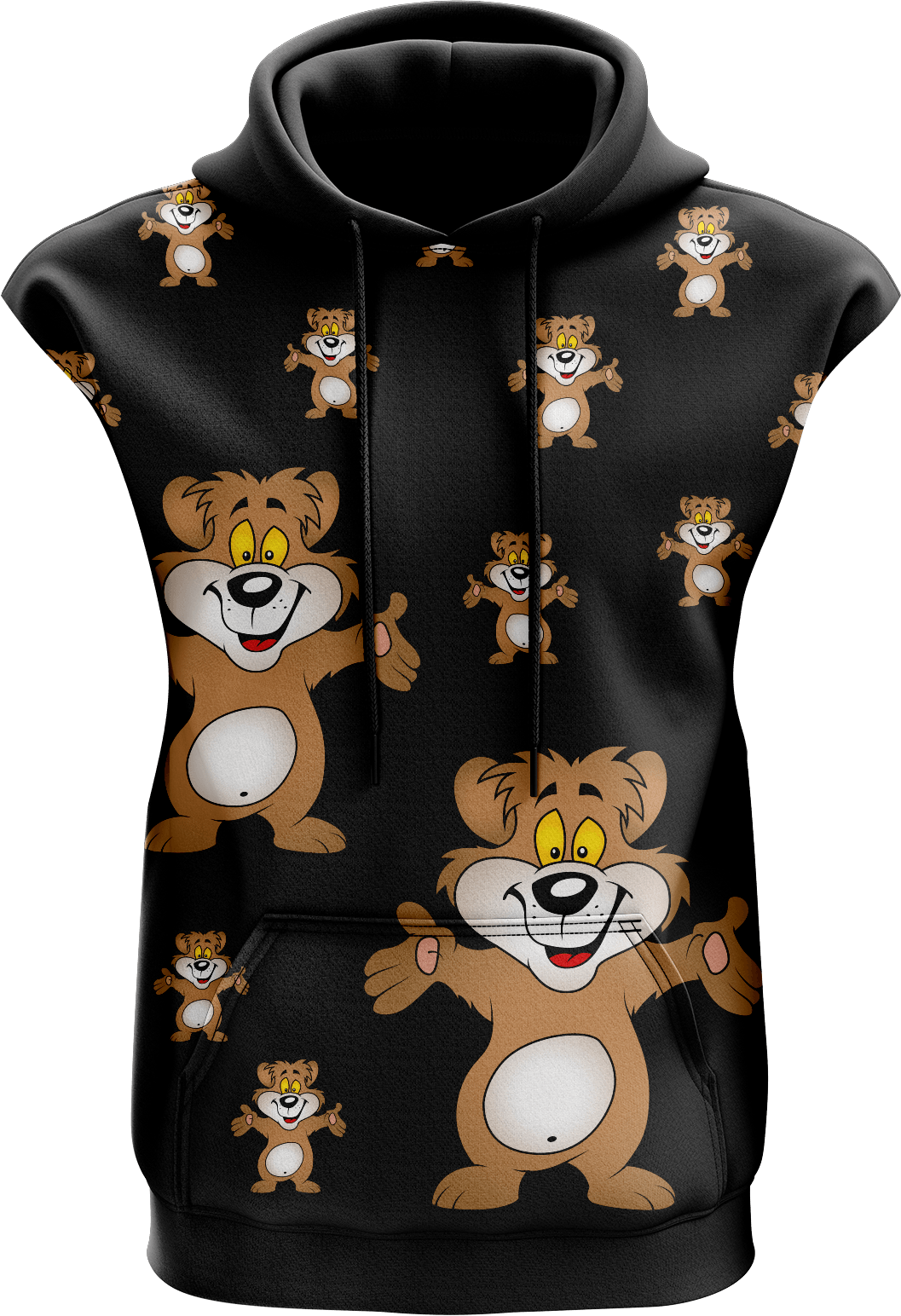 Billy Bear Full Zip Sleeveless Hoodie Jackets - fungear.com.au