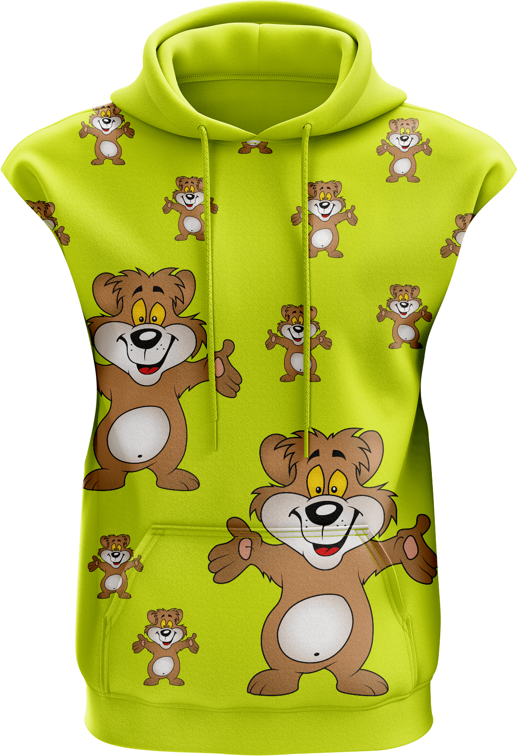 Billy Bear Full Zip Sleeveless Hoodie Jackets - fungear.com.au