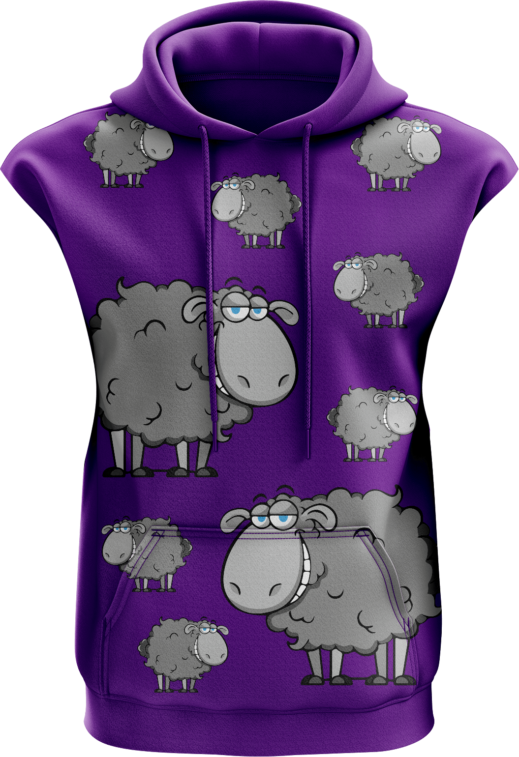 Black Sheep Full Zip Sleeveless Hoodie Jackets - fungear.com.au