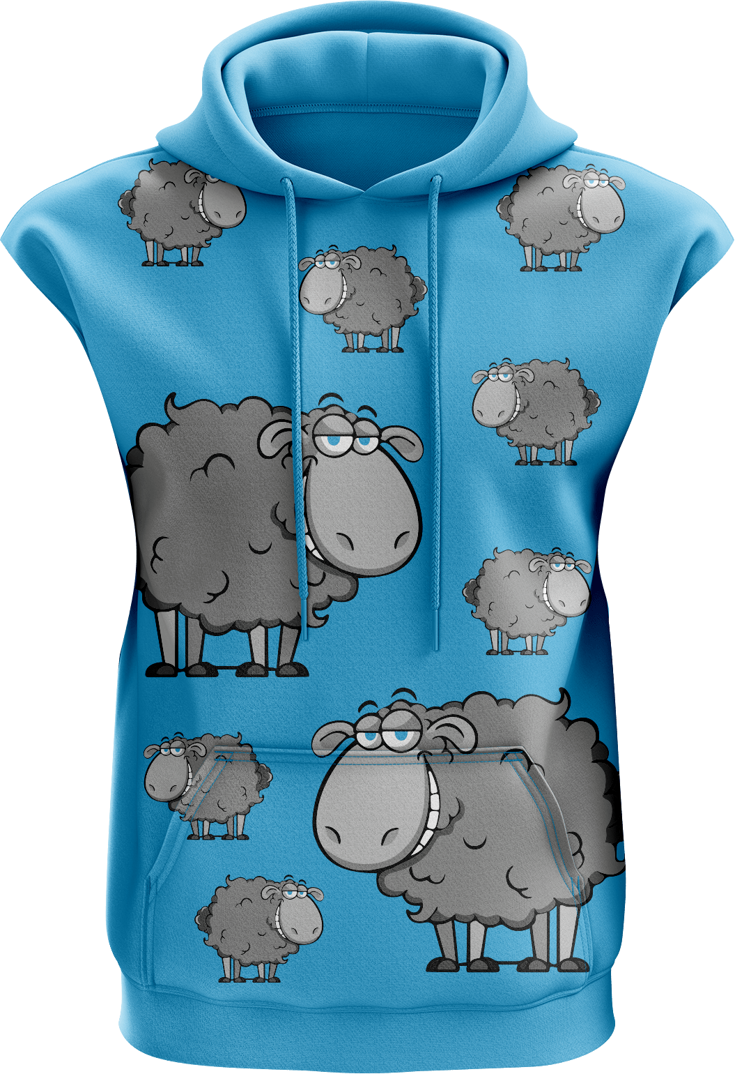 Black Sheep Full Zip Sleeveless Hoodie Jackets - fungear.com.au