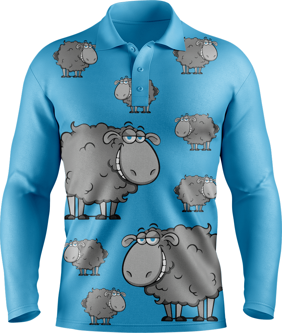 Black Sheep Men's Long Sleeve Polo - fungear.com.au