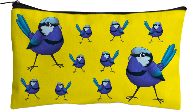Blue Wren Jumbo Pencil Case - fungear.com.au