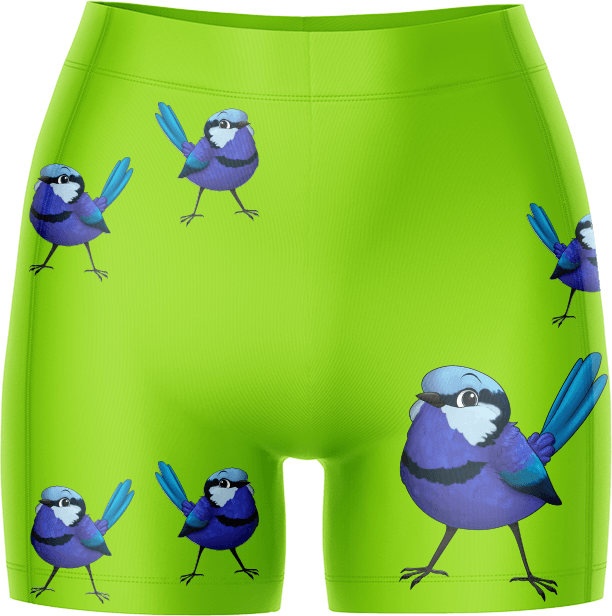 Blue Wren Ladies Gym Shorts - fungear.com.au