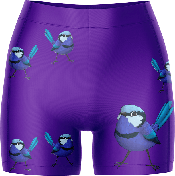 Blue Wren Ladies Gym Shorts - fungear.com.au