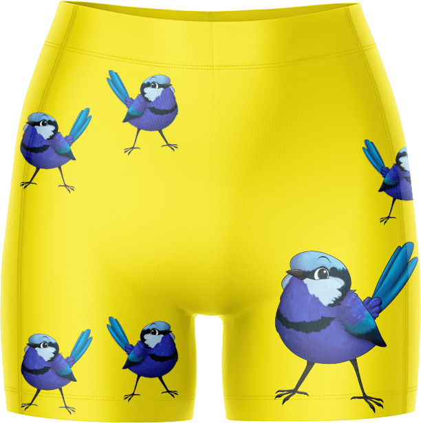Blue Wren Ladies Gym Shorts - fungear.com.au