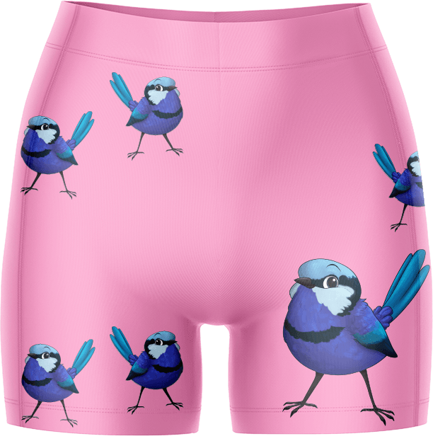 Blue Wren Ladies Gym Shorts - fungear.com.au