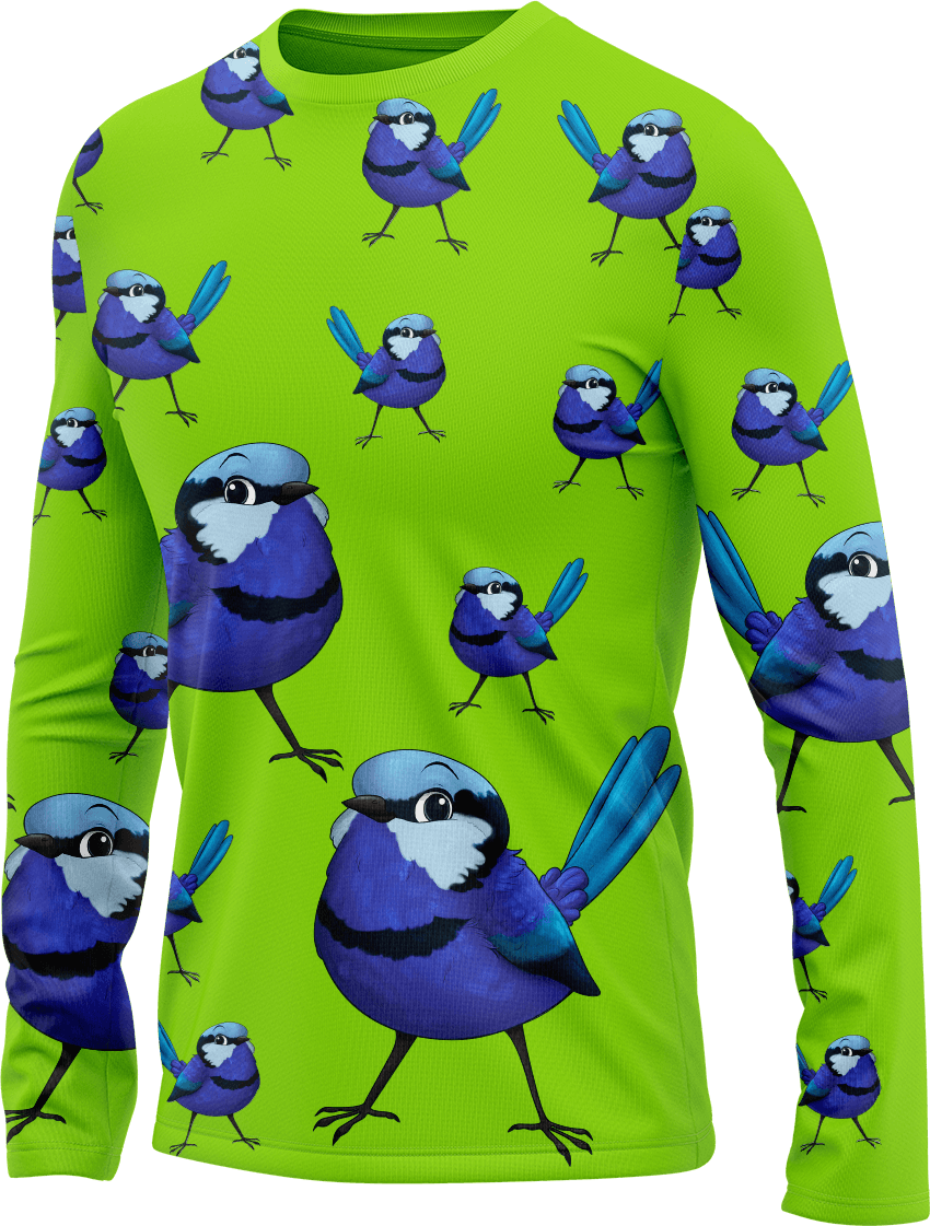 Blue Wren Rash Shirt Long Sleeve - fungear.com.au