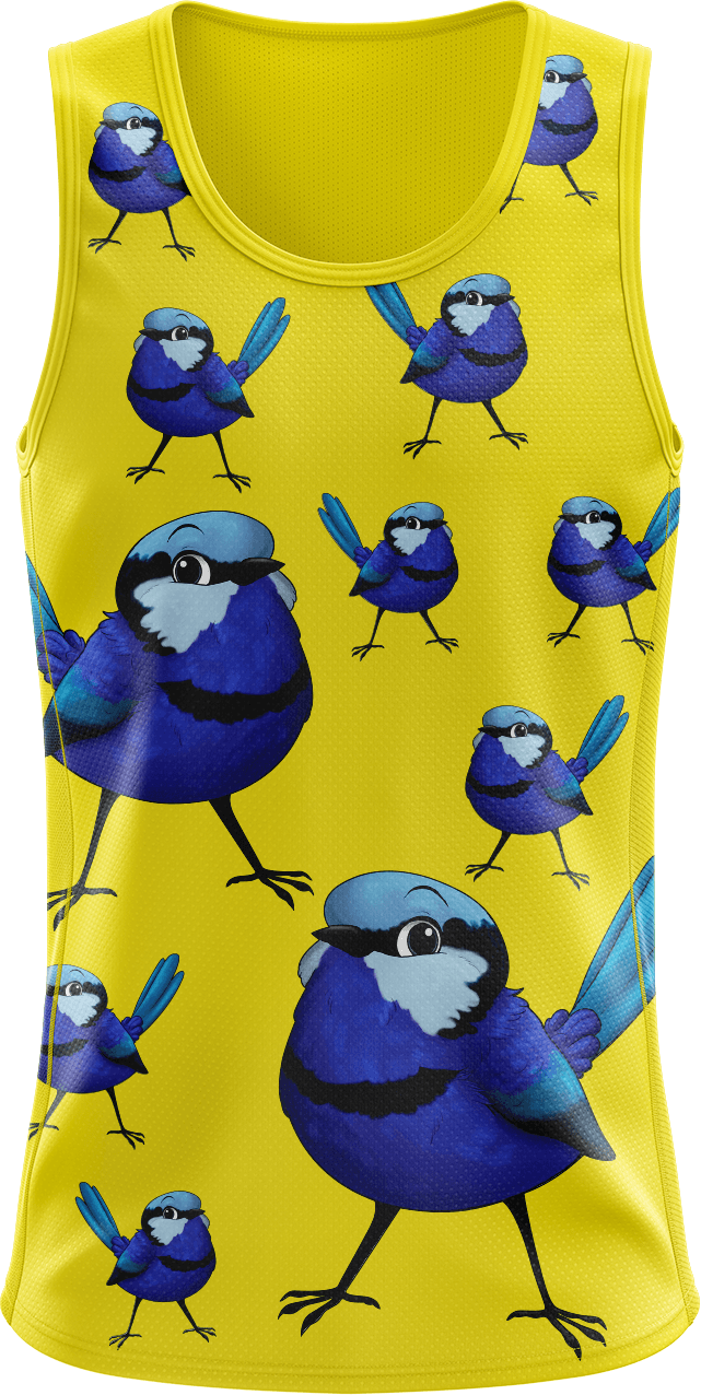Blue Wren Singlets - fungear.com.au