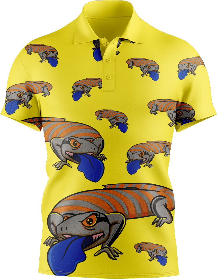 Bluey Lizard Men's Short Sleeve Polo - fungear.com.au