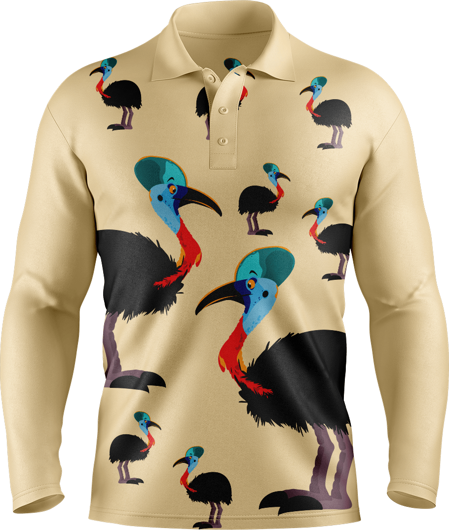 Casanova Cassowary Men's Polo. Long or Short Sleeve - fungear.com.au