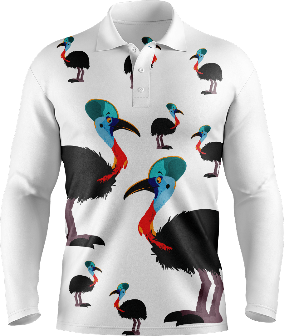 Casanova Cassowary Men's Polo. Long or Short Sleeve - fungear.com.au