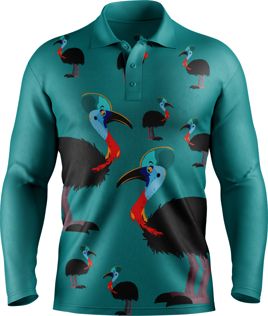 Casanova Cassowary Men's Polo. Long or Short Sleeve - fungear.com.au
