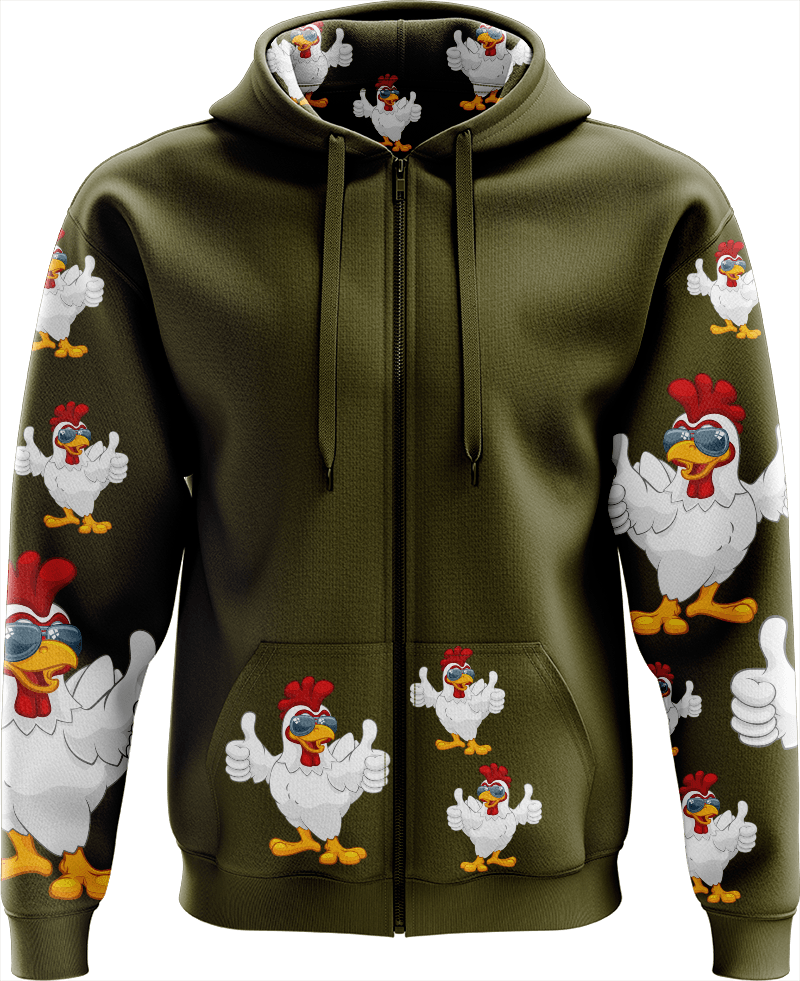 Cheeky Chook Full Zip Hoodies Jacket - fungear.com.au