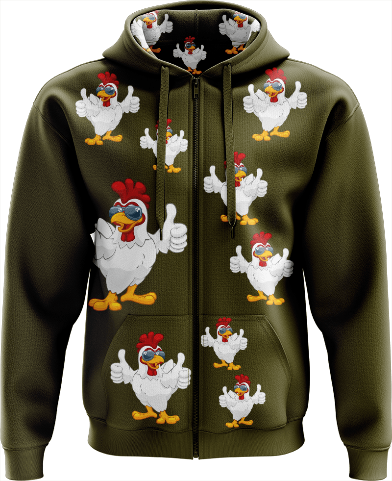 Cheeky Chook Full Zip Hoodies Jacket - fungear.com.au