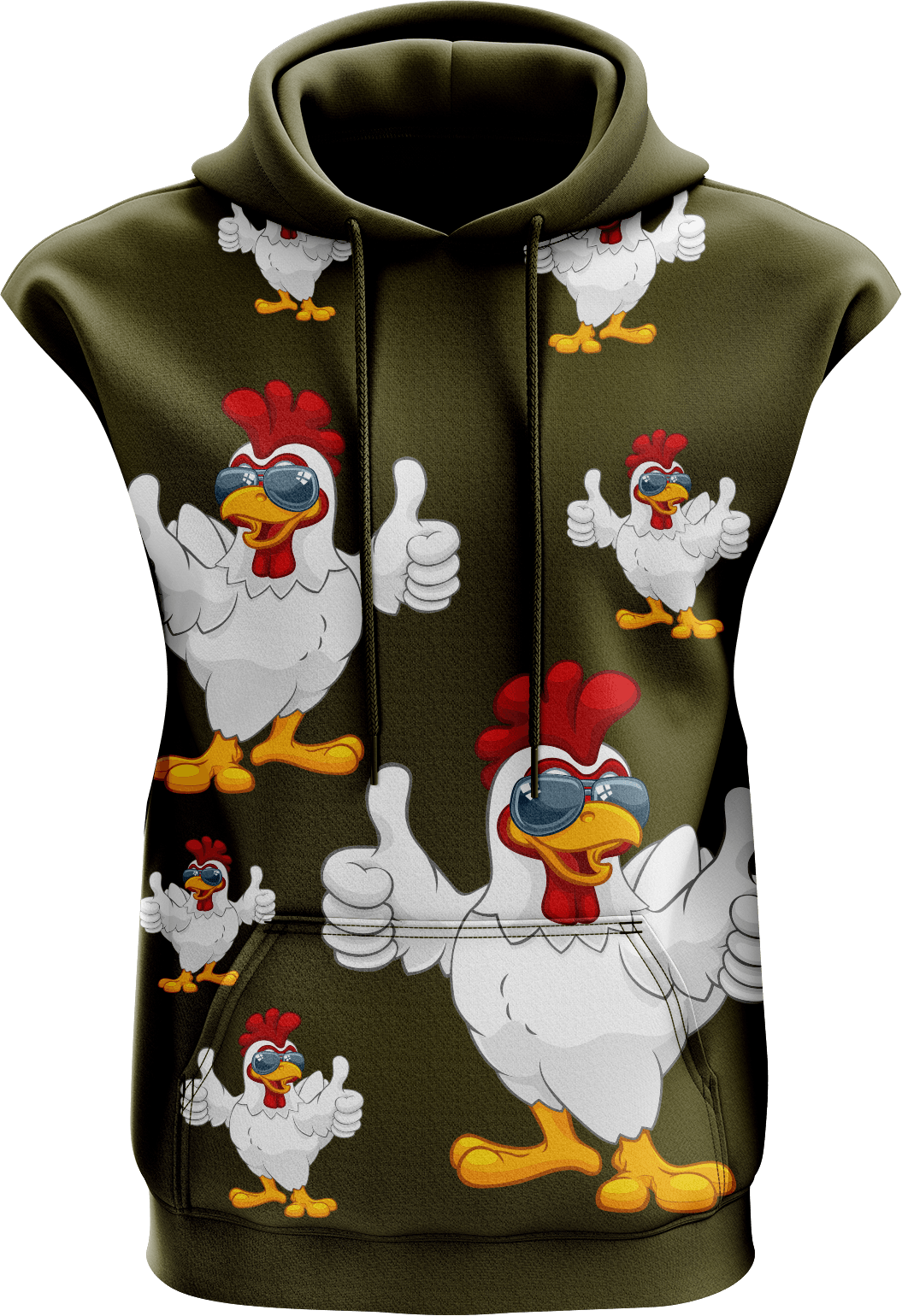 Cheeky Chook Sleeveless Hoodie - fungear.com.au