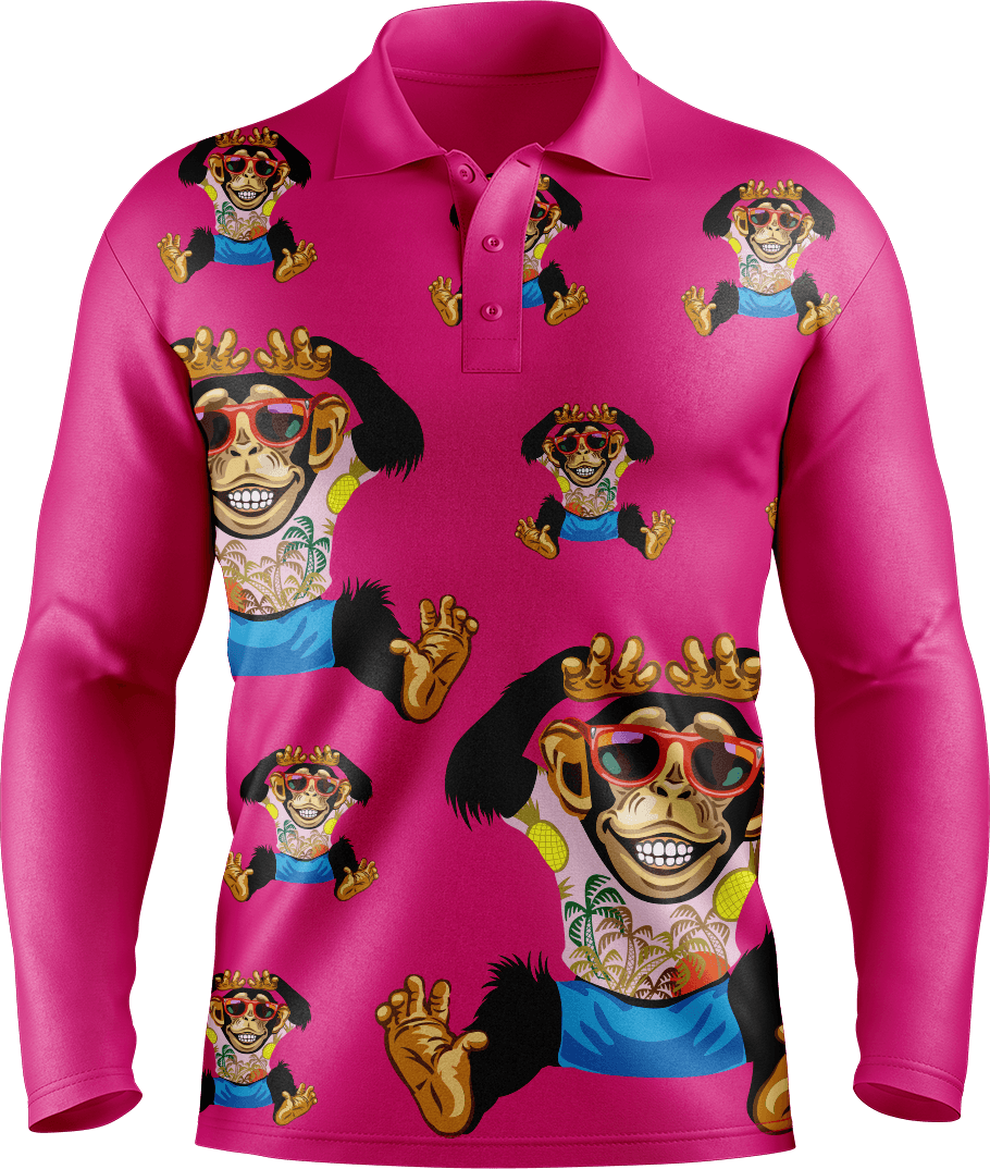 Cheeky Monkey Men's Polo. Long or Short Sleeve - fungear.com.au